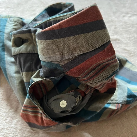 Lululemon Mens Striped Shorts Blue‎ Red Gray Size 30 - Picture 5 of 10